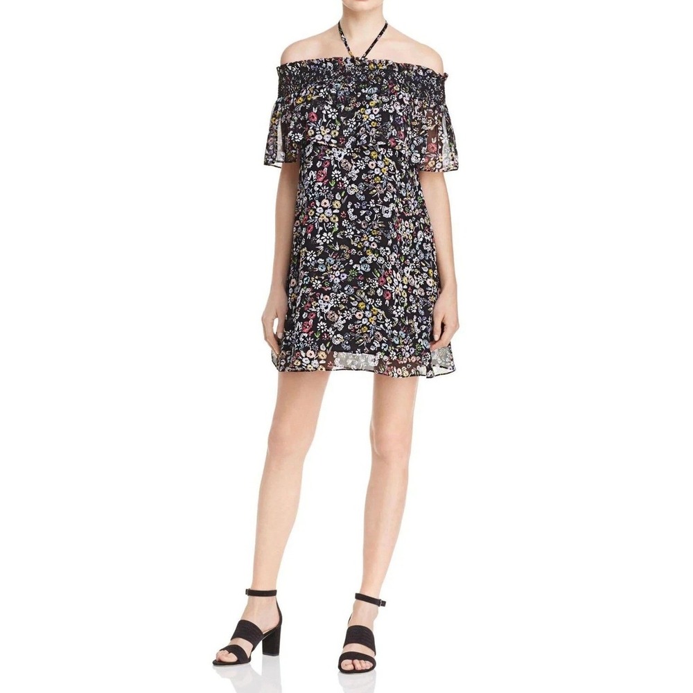 Rebecca Minkoff Gerry Dress Balboa Garden Floral Off Shoulder Smocked Mini NWT 2